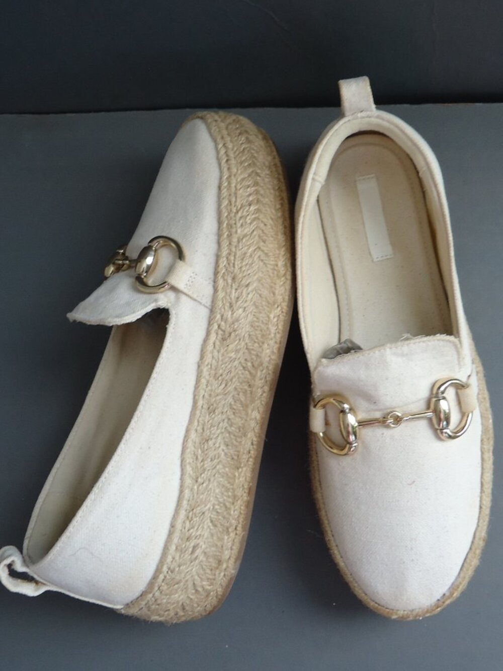 SIZE 7. H & M platform espadrilles shoes.